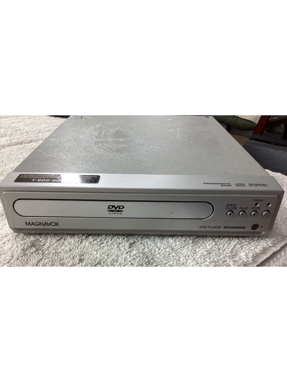 Magnavox DP100MW8 DVD Player Progressive Scan Dolby Digital*Tested Well